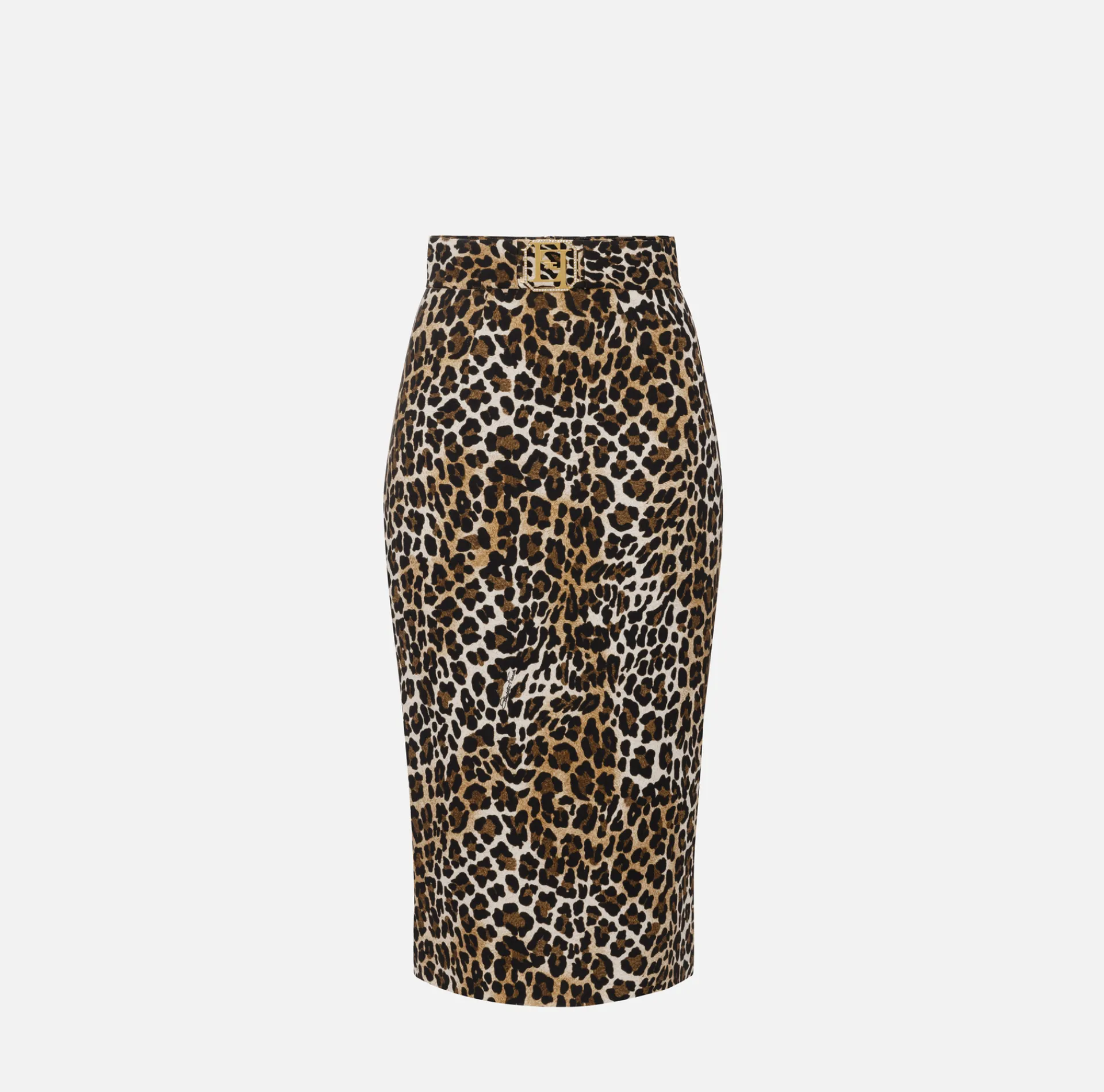 Elisabetta Franchi Skirts|Animalier crêpe midi skirt