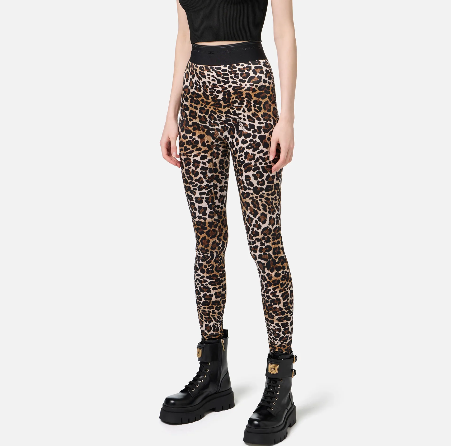 Elisabetta Franchi Trousers And Shorts|Animalier Lycra leggings Animalprint