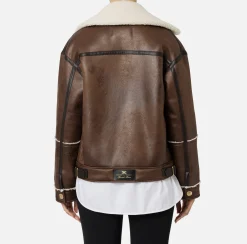 Elisabetta Franchi Coats And Jackets|Aviator faux jacket Leather