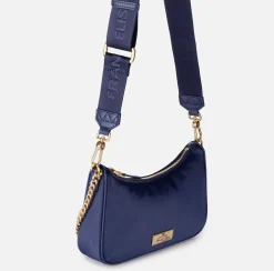 Elisabetta Franchi Shoulder Bags|Bag with double shoulder strap and logo Navy