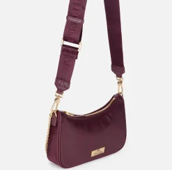 Elisabetta Franchi Shoulder Bags|Bag with double shoulder strap and logo RougeNoir