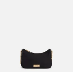 Elisabetta Franchi Shoulder Bags|Bag with double shoulder strap and logo Black