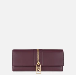 Elisabetta Franchi Clutch|Baguette bag in leather-effect material with zip RougeNoir