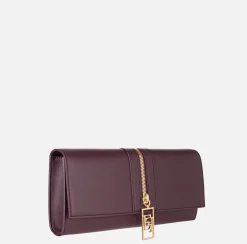 Elisabetta Franchi Clutch|Baguette bag in leather-effect material with zip RougeNoir