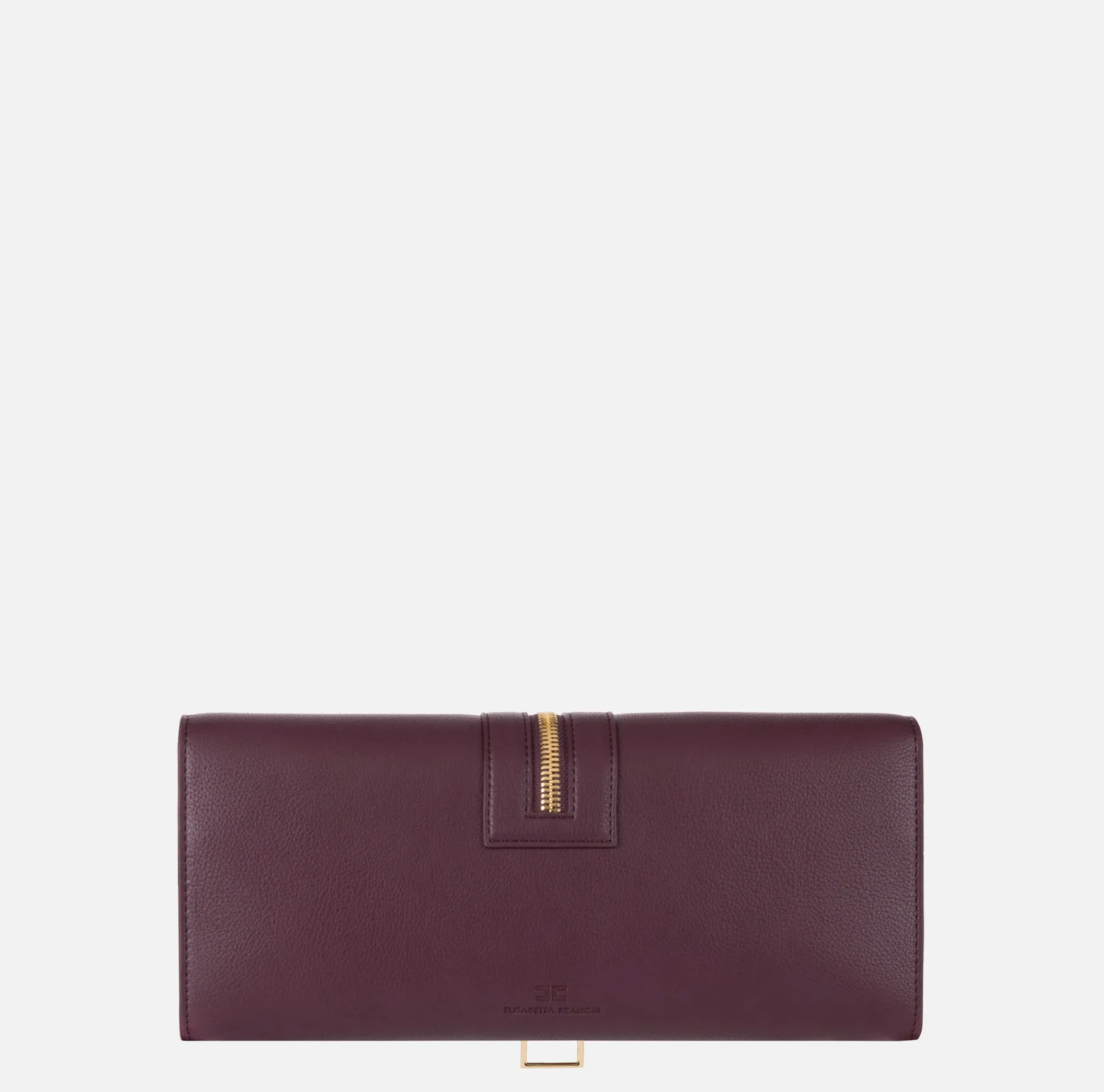 Elisabetta Franchi Clutch|Baguette bag in leather-effect material with zip RougeNoir