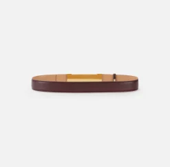 Elisabetta Franchi Belts|Belt in synthetic material with leather effect and logo loops RougeNoir