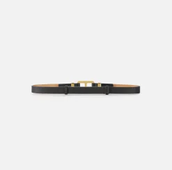 Elisabetta Franchi Belts|Belt in synthetic material with leather effect and hook Black