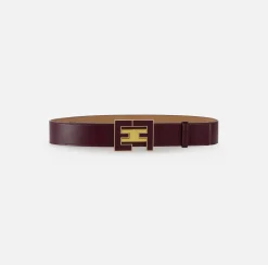 Elisabetta Franchi Belts|Belt in synthetic material with leather effect and logo plaque