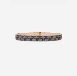 Elisabetta Franchi Belts|Belt With Monogram Pattern Camel/Blue