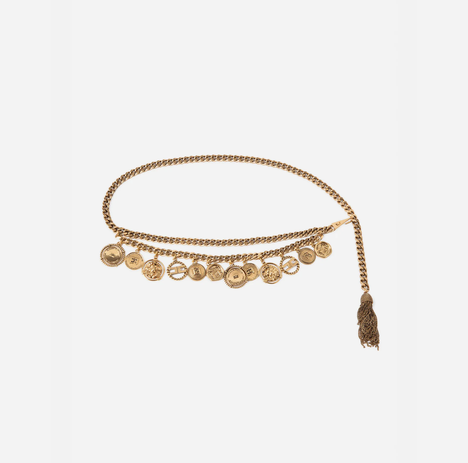 Elisabetta Franchi Belts|Belt With Welded Chains VintageGold