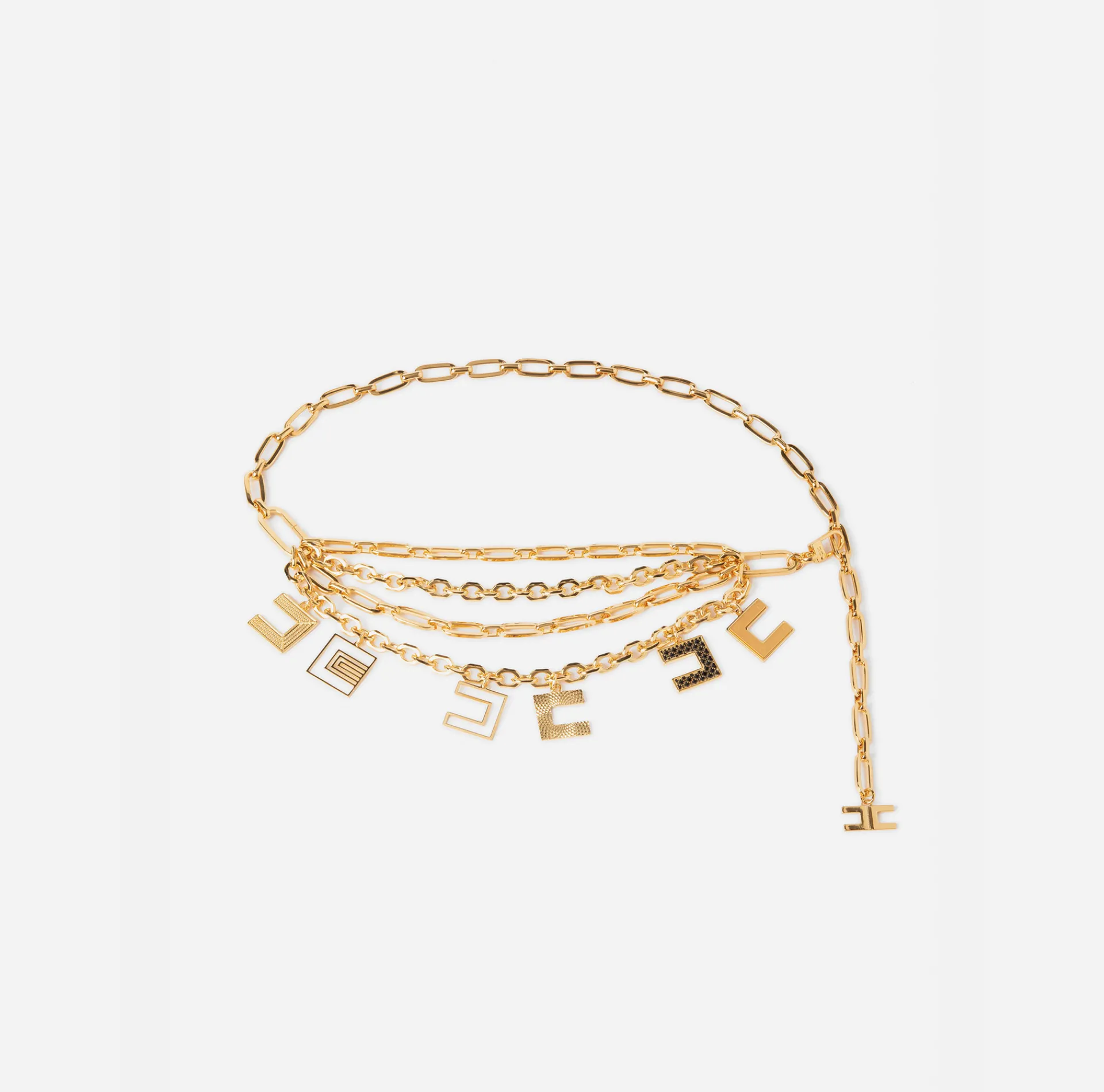 Elisabetta Franchi Belts|Belt With Welded Chains YellowGold
