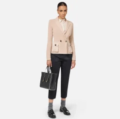 Elisabetta Franchi Jackets And Trench Coats|Knitwear And Sweatshirts|Blazer with pockets in technical voile fabric