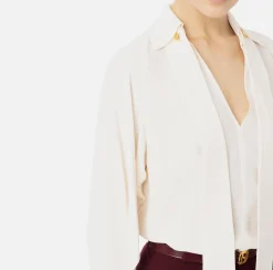 Elisabetta Franchi Shirts And Blouses|Blouse in georgette fabric with foulard scarf Butter