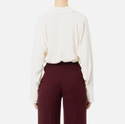 Elisabetta Franchi Shirts And Blouses|Blouse in georgette fabric with foulard scarf Butter