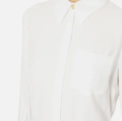 Elisabetta Franchi Shirts And Blouses|Blouse in georgette fabric with logo patch Ivory