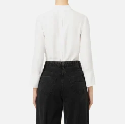 Elisabetta Franchi Shirts And Blouses|Blouse in georgette fabric with logo patch Ivory
