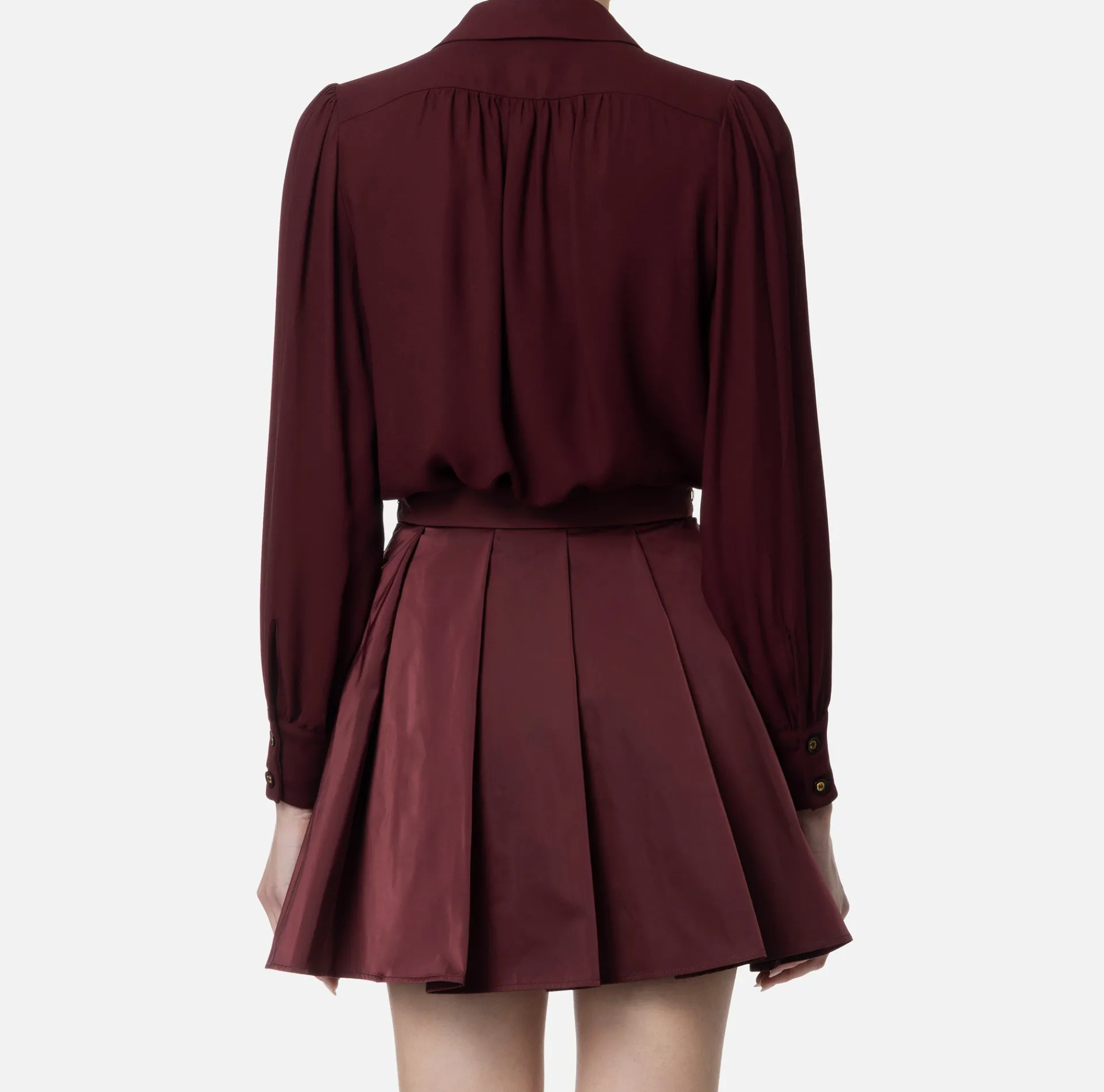 Elisabetta Franchi Shirts And Blouses|Blouse in georgette fabric with necklace and charms RougeNoir