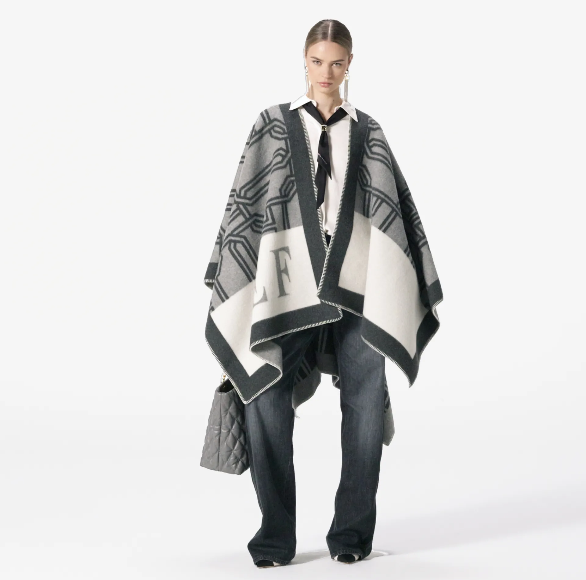Elisabetta Franchi Shirts And Blouses|Blouse in georgette fabric with ruffles and foulard scarf