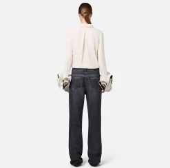 Elisabetta Franchi Shirts And Blouses|Blouse in georgette fabric with ruffles and foulard scarf