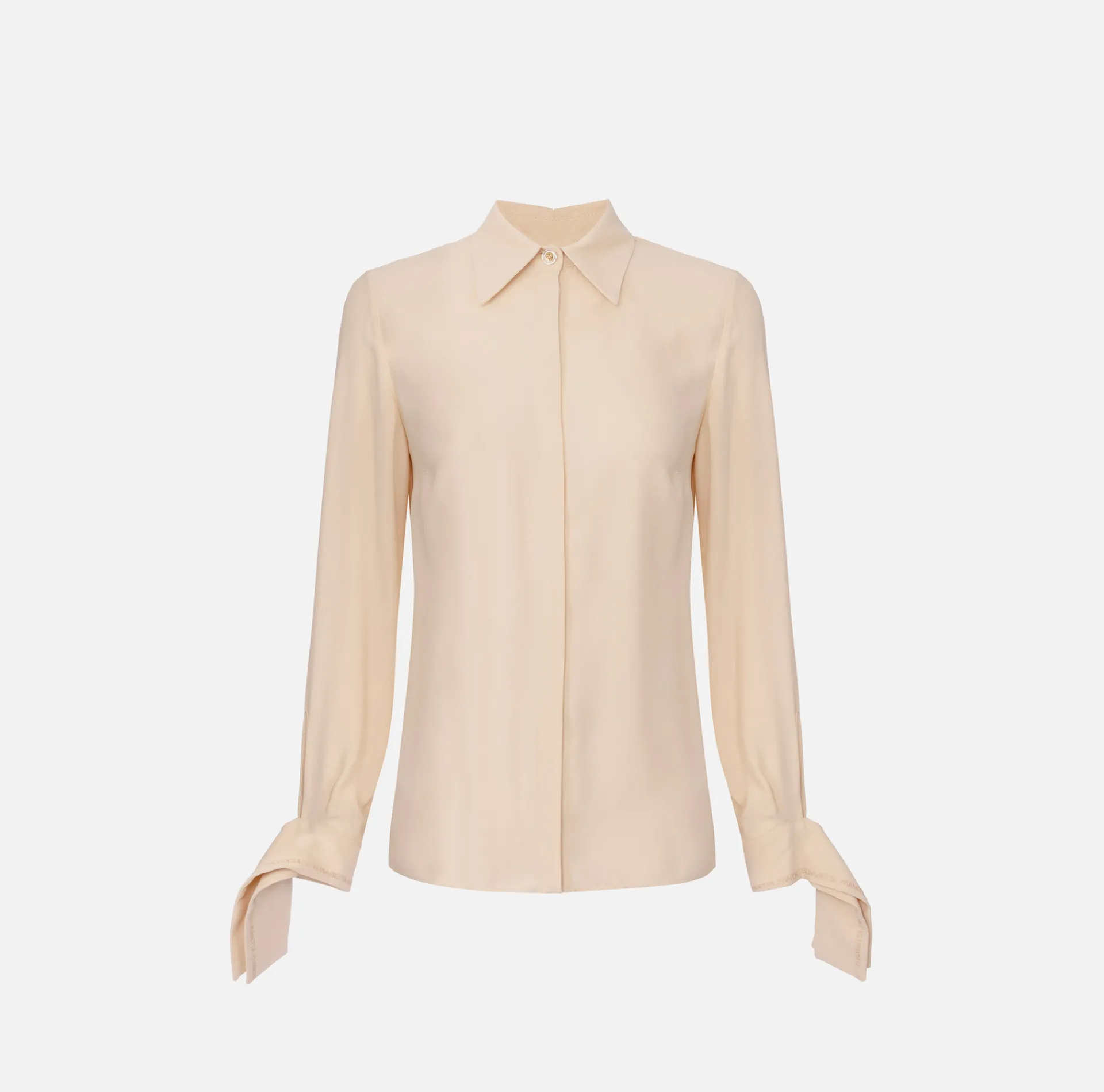 Elisabetta Franchi Shirts And Blouses|Blouse in georgette fabric with embroidered cuffs Cream