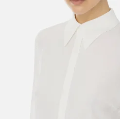 Elisabetta Franchi Shirts And Blouses|Blouse in jacquard georgette fabric with lettering Ivory
