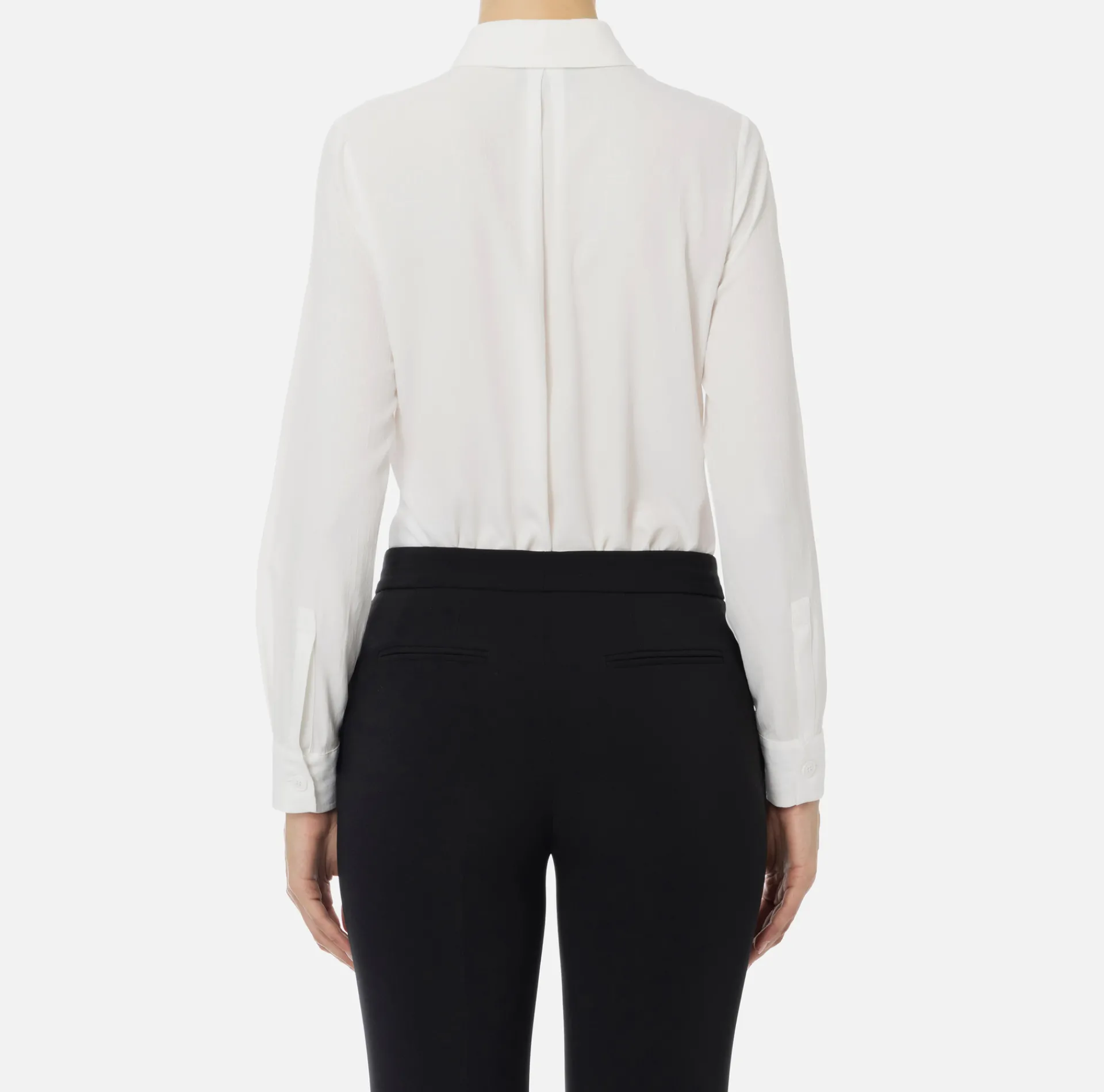 Elisabetta Franchi Shirts And Blouses|Blouse in jacquard georgette fabric with lettering Ivory