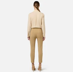 Elisabetta Franchi Shirts And Blouses|Blouse in stretch georgette fabric with bow Cream