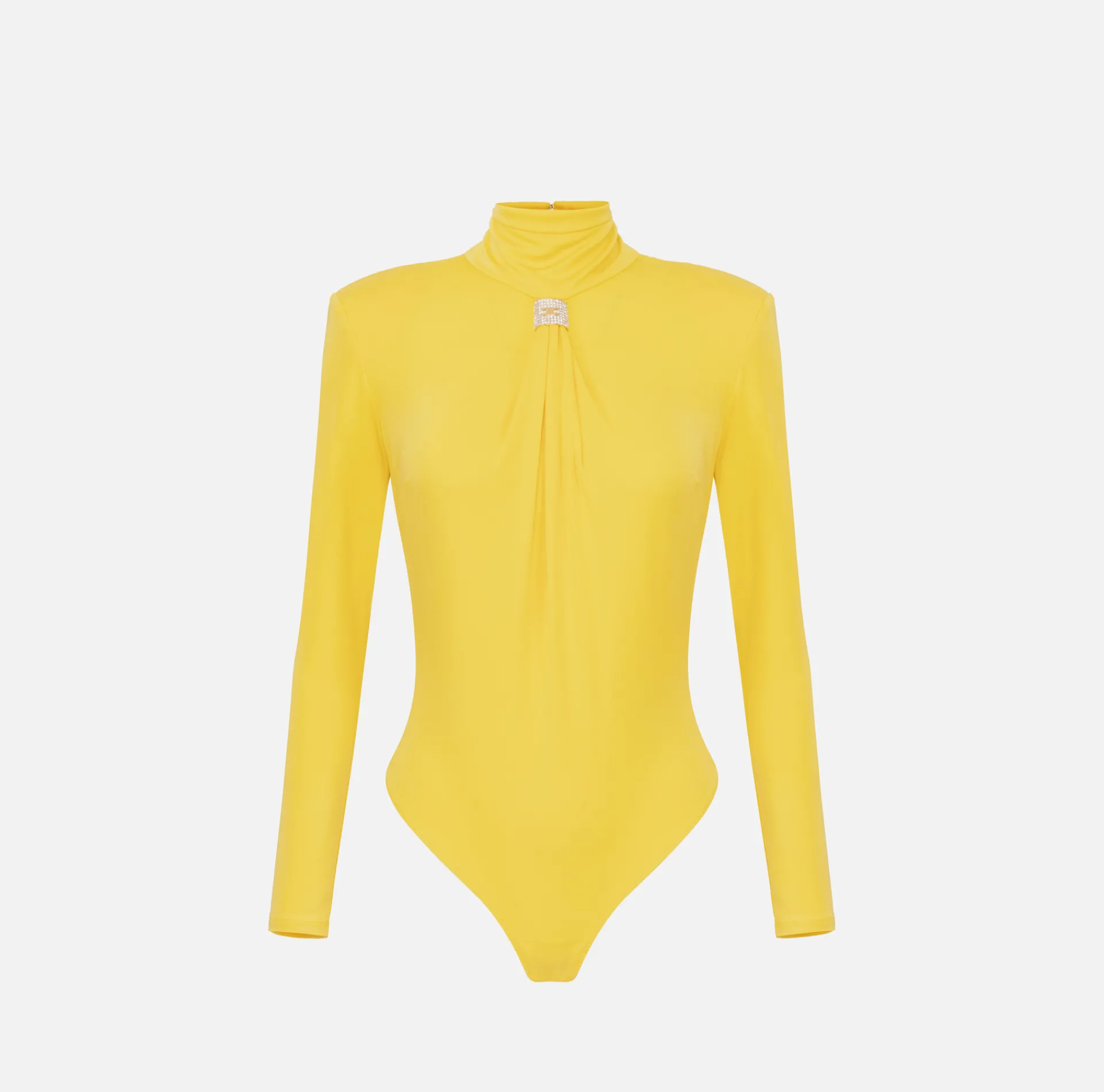 Elisabetta Franchi Top And T-Shirts|Bodysuit in jersey fabric with draping and logo plaque Mimosa