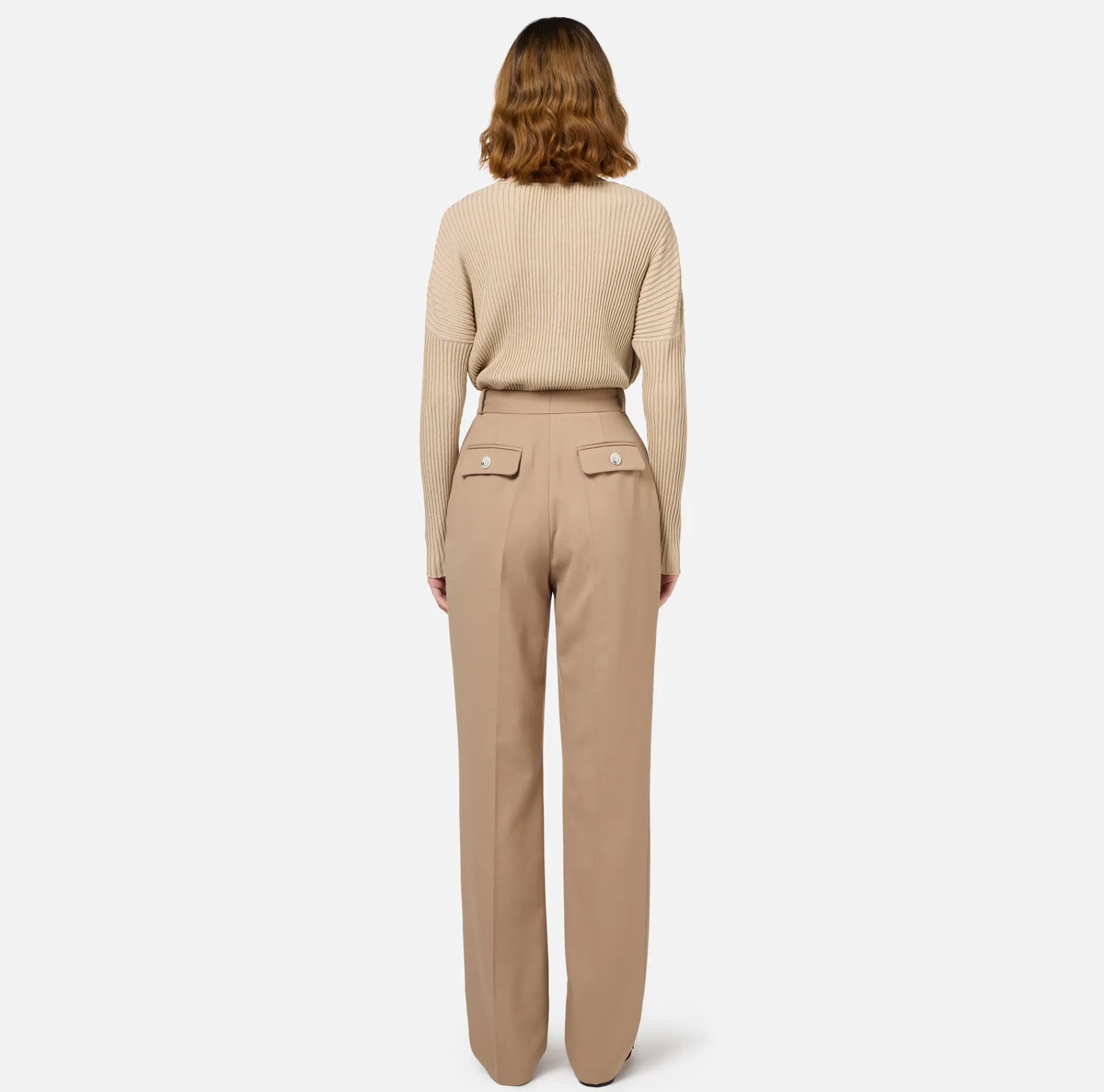 Elisabetta Franchi Top And T-Shirts|Bodysuit in narrow-ribbed lurex and viscose fabric Tan