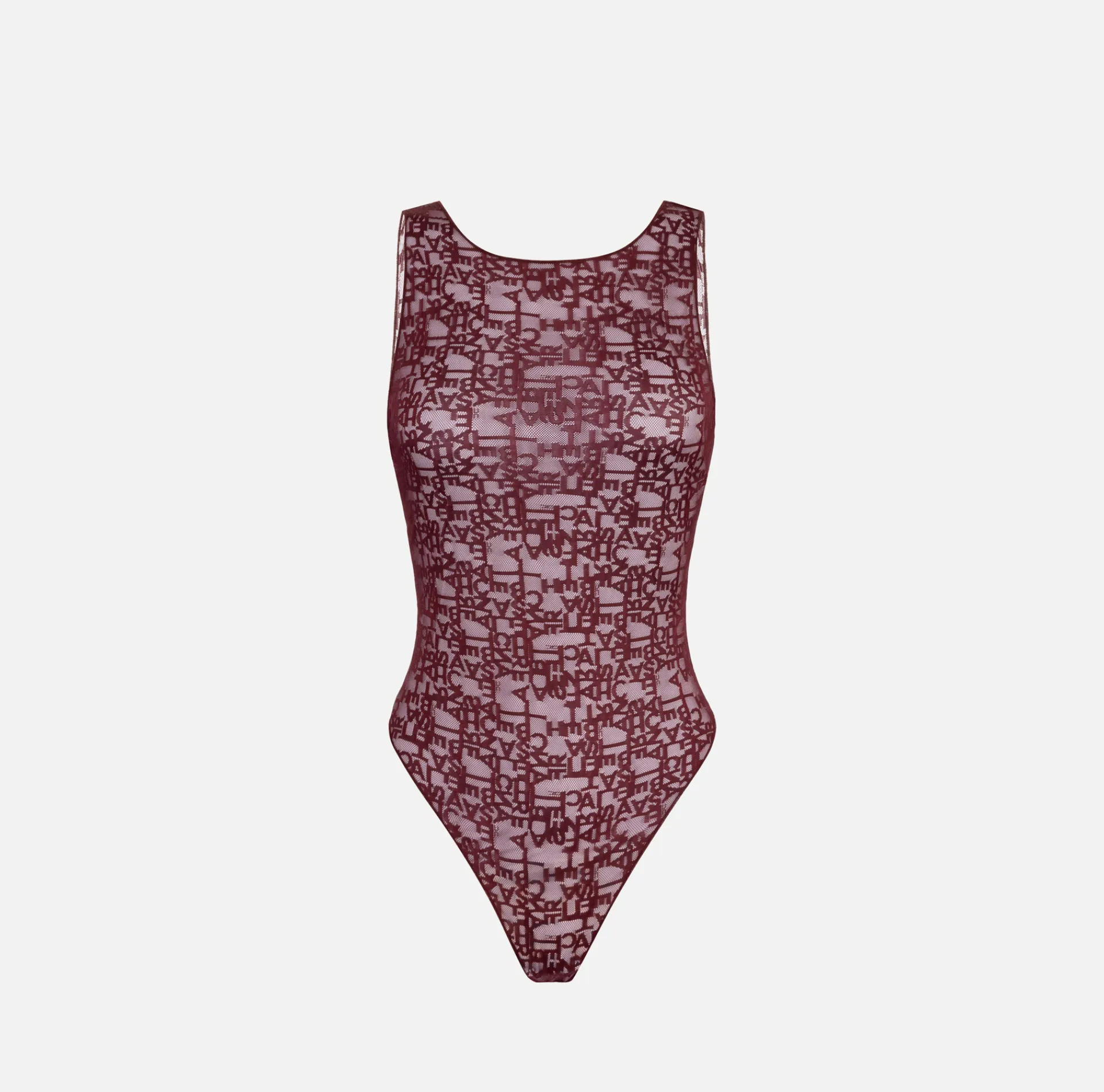 Elisabetta Franchi Top And T-Shirts|Bodysuit in tulle fabric with lettering RougeNoir
