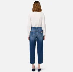 Elisabetta Franchi Shirts And Blouses|Top And T-Shirts|Bodysuit-style blouse in jacquard georgette fabric with lettering Ivory