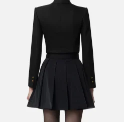 Elisabetta Franchi Jackets And Trench Coats|Bodysuit-style jacket in cool wool Black