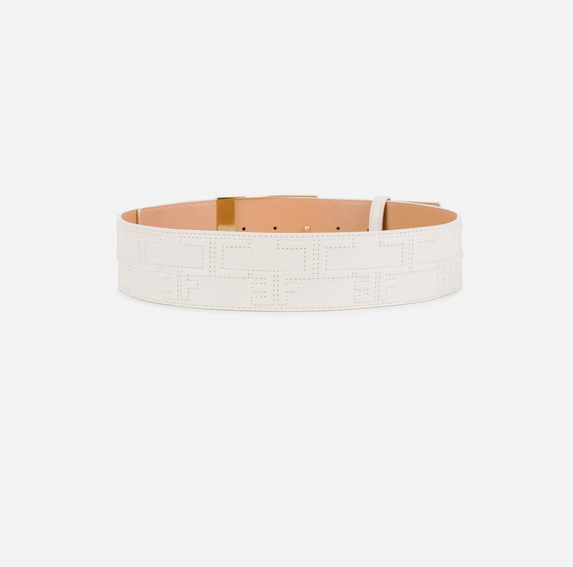 Elisabetta Franchi Belts|Bold Monogram Belt Butter