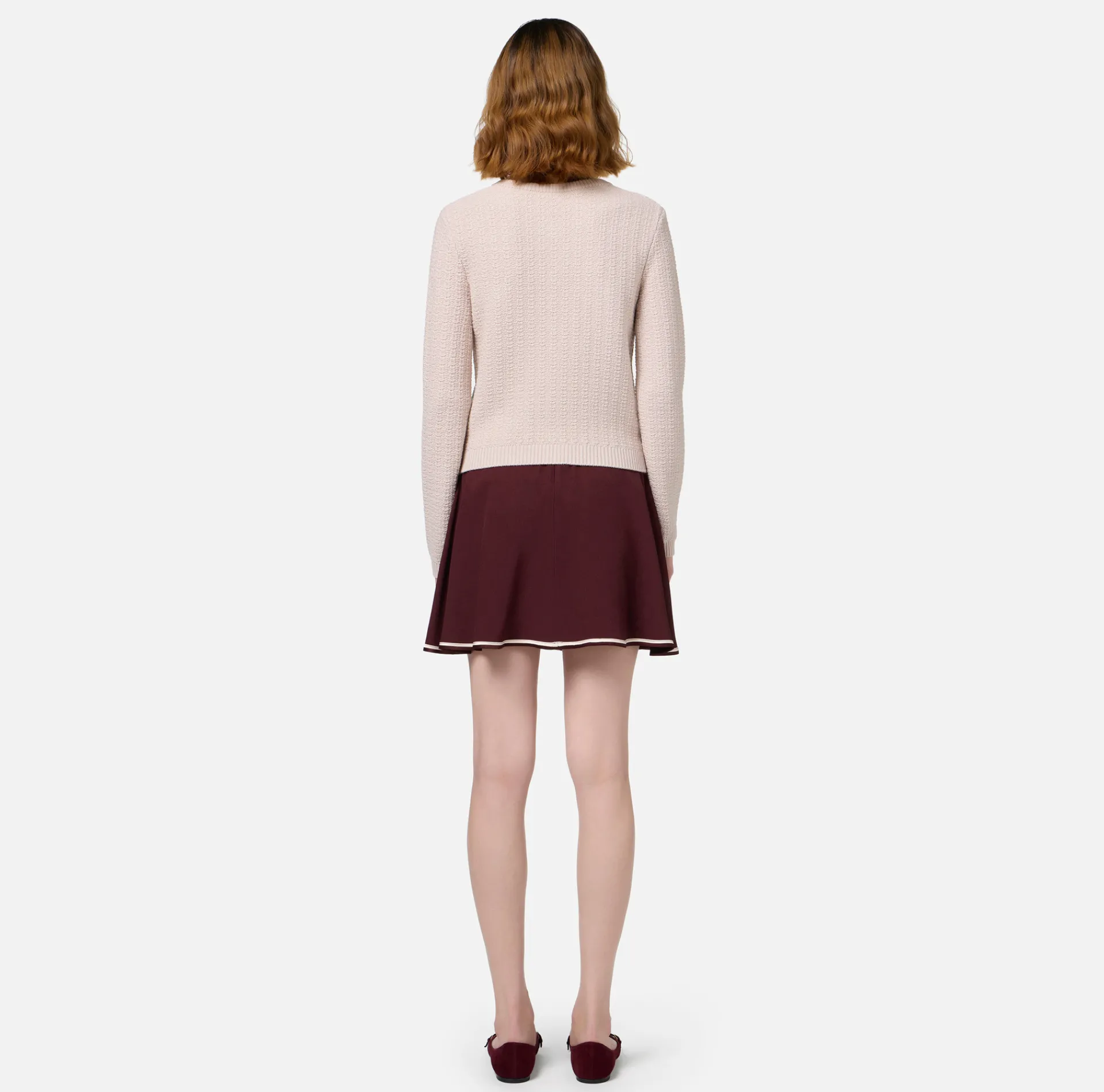 Elisabetta Franchi Knitwear And Sweatshirts|Bouclé wool cardigan with pockets in technical voile fabric Latex