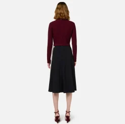 Elisabetta Franchi Knitwear And Sweatshirts|Bouclé wool cardigan with embroidery RougeNoir