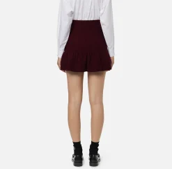 Elisabetta Franchi Skirts|Bouclé wool miniskirt with pockets in technical voile fabric RougeNoir