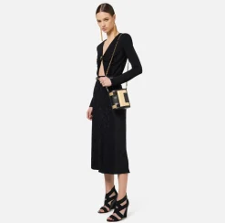 Elisabetta Franchi Strap Bags|Bucket bag with logo Black
