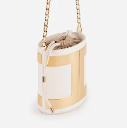 Elisabetta Franchi Strap Bags|Bucket bag with logo Butter