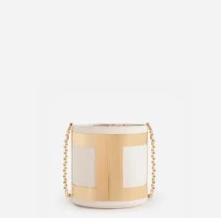 Elisabetta Franchi Strap Bags|Bucket bag with logo Butter