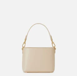 Elisabetta Franchi Handbags|Bucket bag with logo horsebit Cream