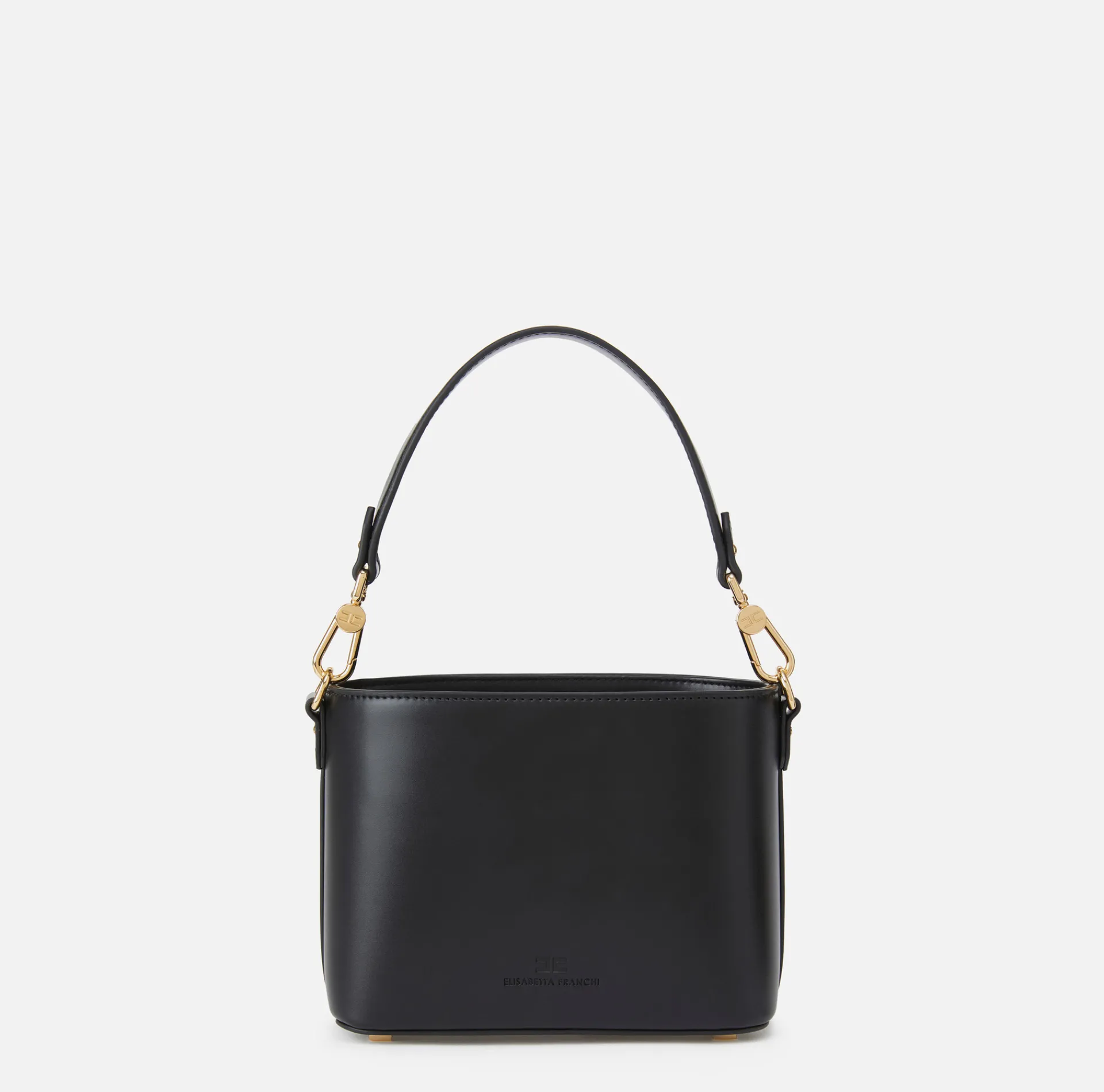 Elisabetta Franchi Handbags|Bucket bag with logo horsebit Black