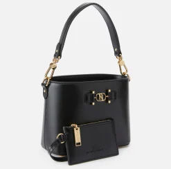 Elisabetta Franchi Handbags|Bucket bag with logo horsebit Black