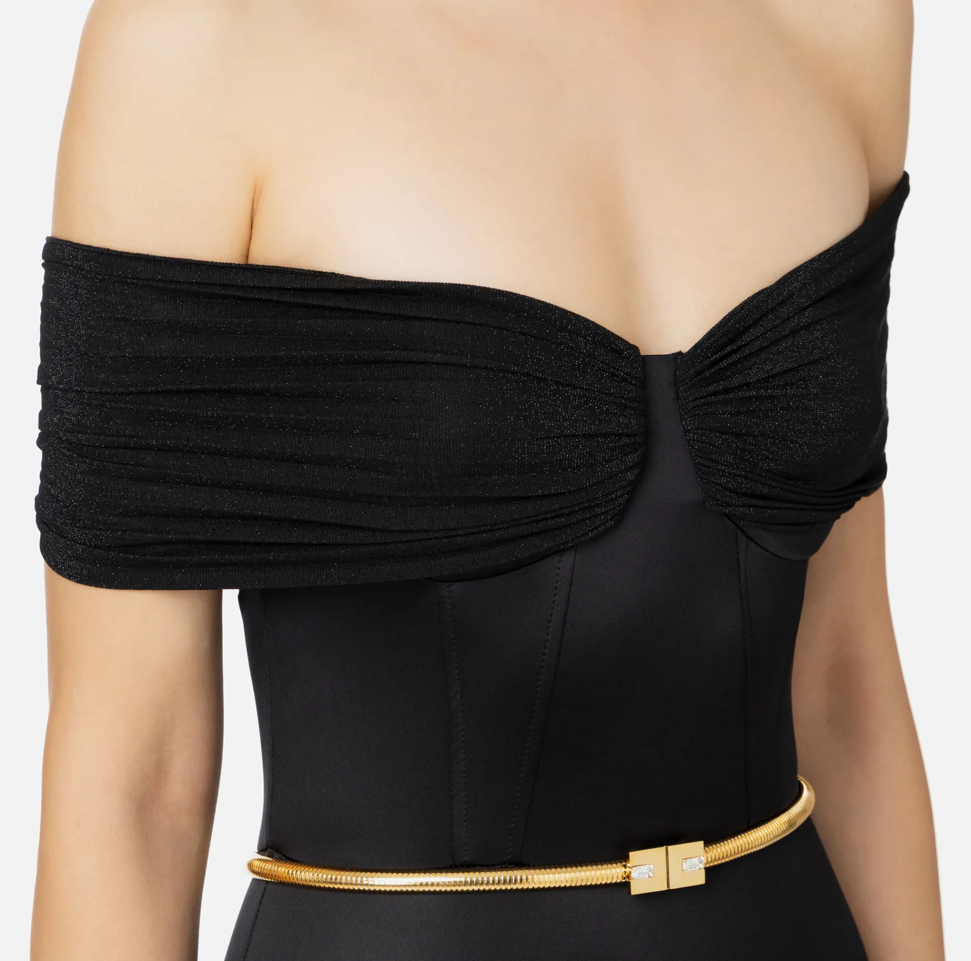 Elisabetta Franchi Jumpsuits|Bustier jumpsuit in Lycra fabric with belt Black
