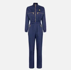 Elisabetta Franchi Jumpsuits|Cargo jumpsuit in technical nylon with zip Navy