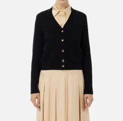 Elisabetta Franchi Knitwear And Sweatshirts|Cashmere blend cardigan Black