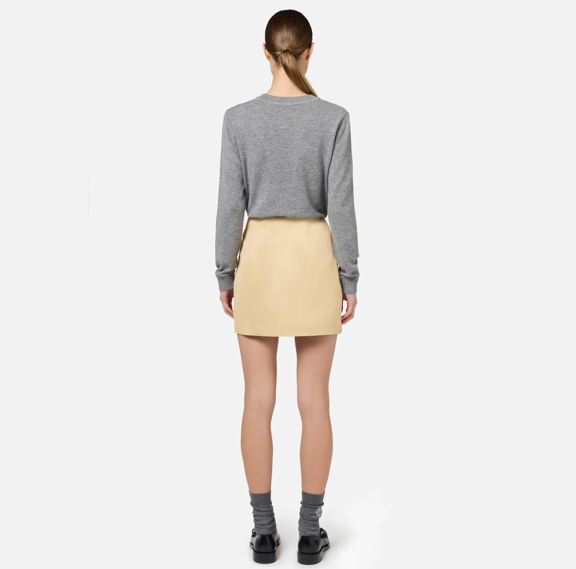 Elisabetta Franchi Knitwear And Sweatshirts|Cashmere blend pullover with logo |HeatherGrey/Ivory