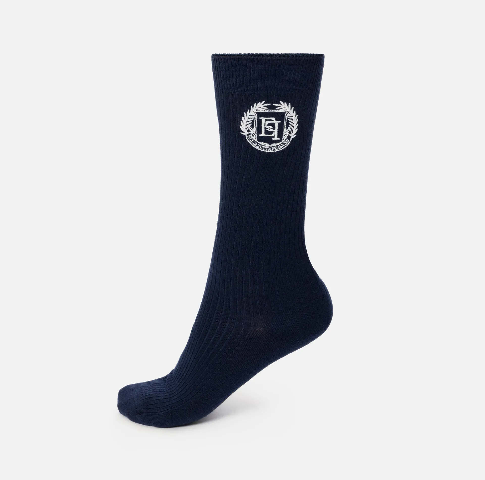 Elisabetta Franchi Stockings And Tights|Cashmere socks with logo embroidery Navy/Ivory