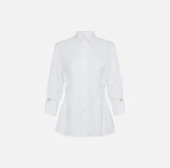 Elisabetta Franchi Shirts And Blouses|Chevron poplin shirt with darts White