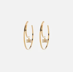 Elisabetta Franchi Jewelry|Circle earrings with logo