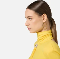 Elisabetta Franchi Jewelry|Circle earrings with logo